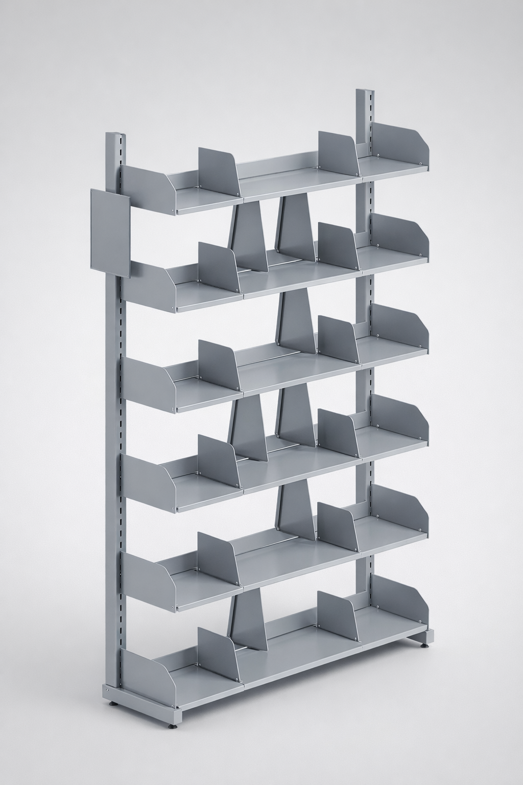 RMB library shelving — A family of single-sided und double-sided library shelving units für libraries, reading rooms, Datenträger centres und education spaces that need durable steel construction und a clear Boden structure.