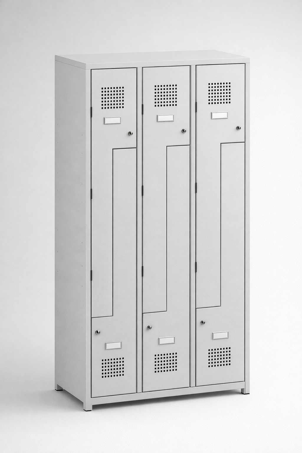 L-förmiger Mitarbeiterspind Sul 33 W lx - die effiziente Nutzung der Umkleidefläche bei voller