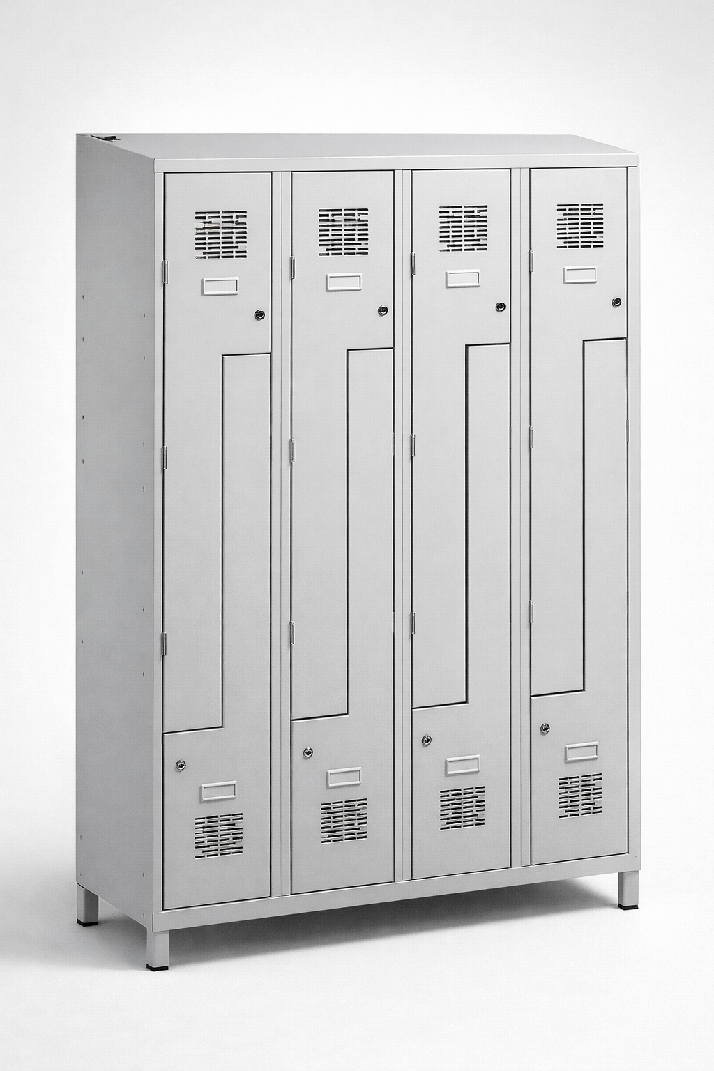 L-förmiger Mitarbeiterspind Sul 34 W lx - die effiziente Nutzung der Umkleidefläche bei voller