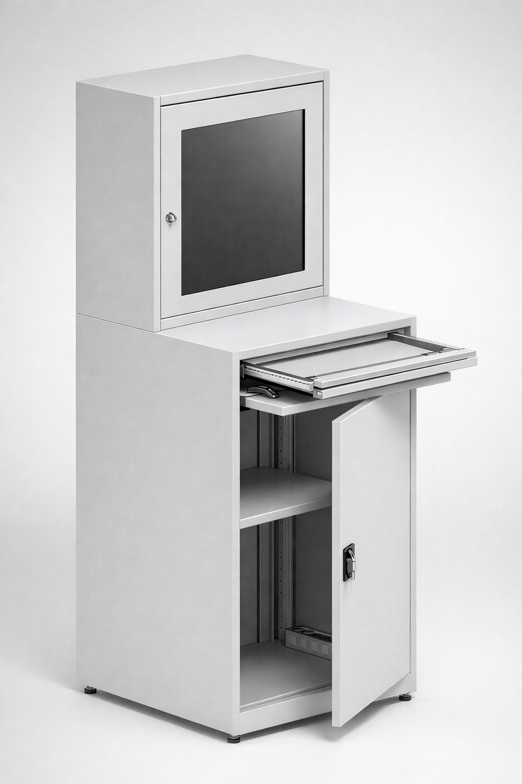 Schränke für Industriecomputer — Modelle für Abschirmung und Organisation von Steuerungstechnik, Terminals und Computern außerhalb klassischer Büroumgebungen.