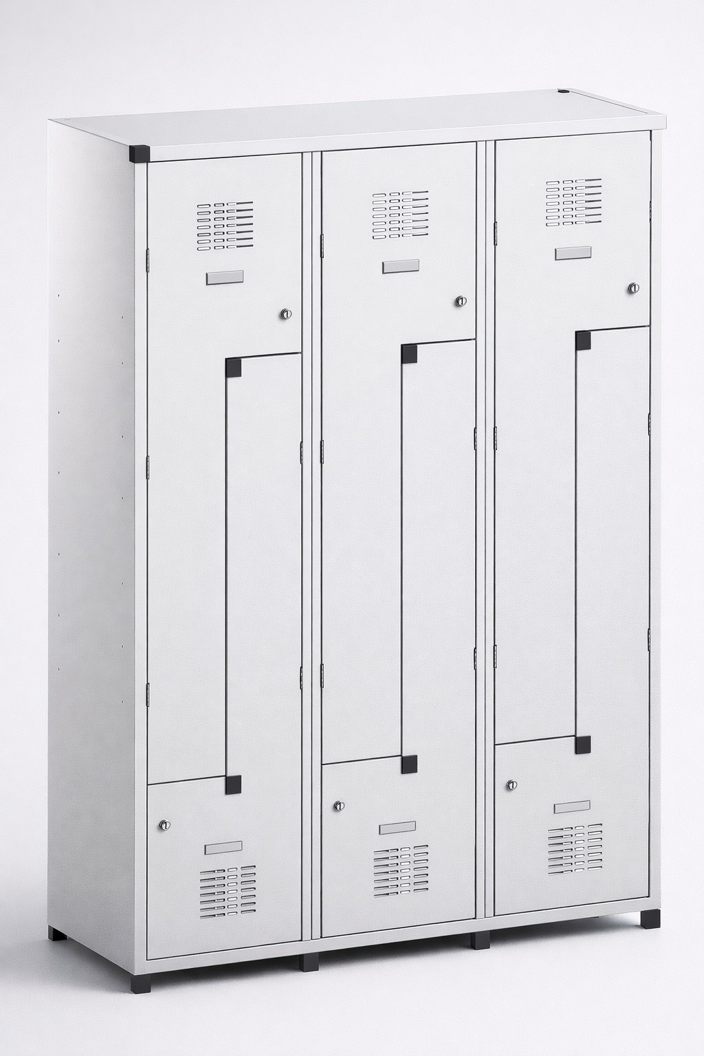 L-förmiger Mitarbeiterspind Sul 43 W st - die effiziente Nutzung der Umkleidefläche bei voller